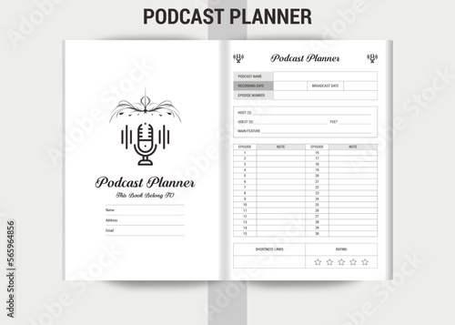 podcast planner KDP Interior log book design photo