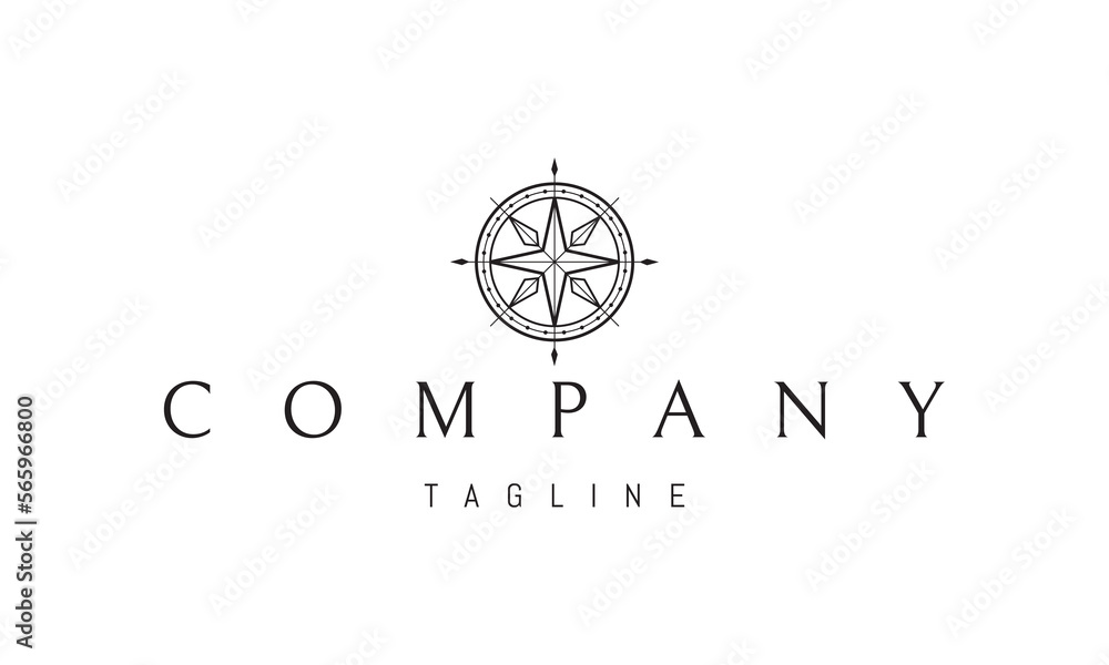 Vector logo on which an abstract image of a ships steering wheel in the form of a compass. Vector logo on which an abstract image of a ships steering wheel in the form of a compass.