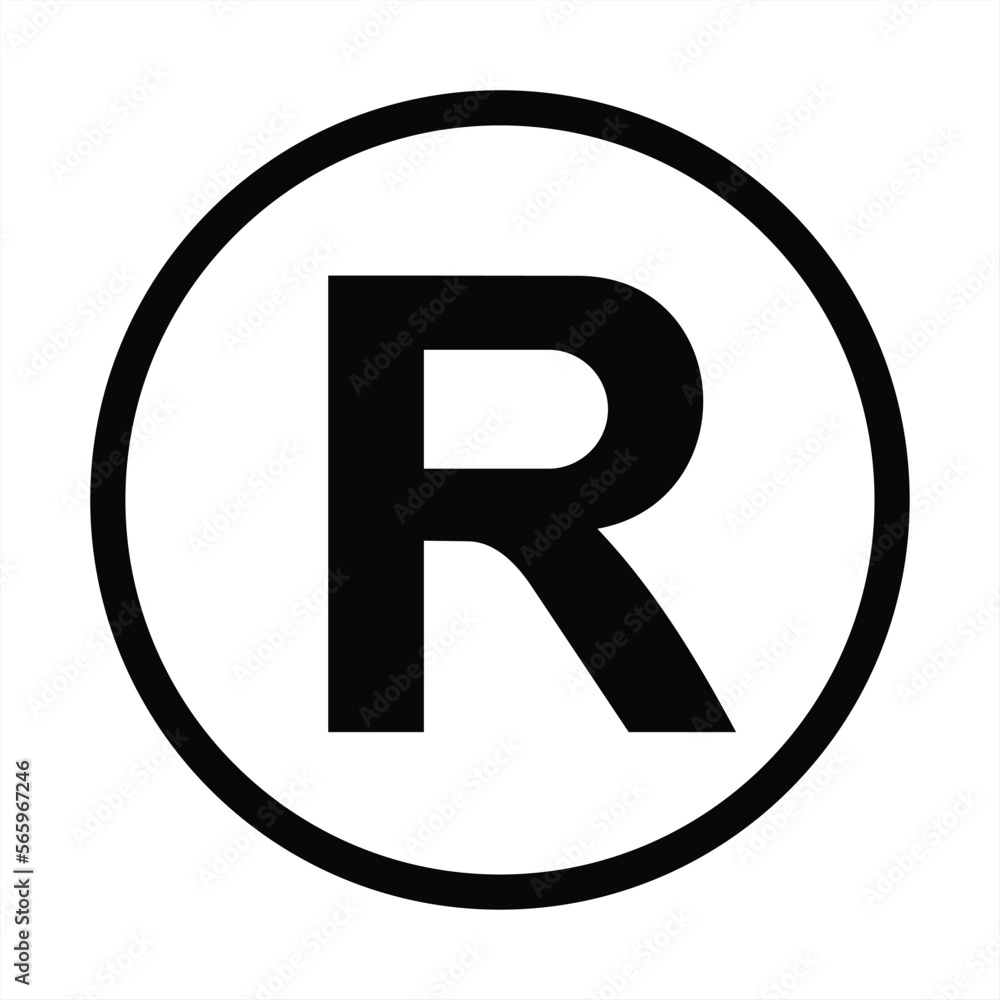 Registered Trademark Symbol, isolated black vector illustration Registered Trademark Symbol, isolated black vector illustration