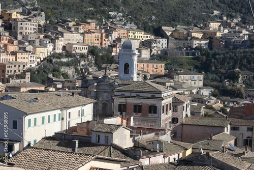 Tableau sur toile Arpino, Italy - January 5, 2023: Panorama of the city from the Mastroianni Found