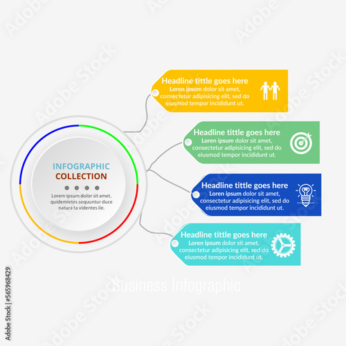 business infographic template design. Realistic circle diagram infographic. modern Business annual report Chart visualization. © Dot Spring