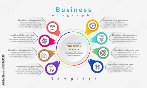 business infographic template design. Realistic circle diagram infographic. modern Business annual report Chart visualization.