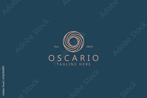Dynamic Twist Circular Letter O Logo. Tornado Natural Phenomenon Climate Linear Style Idea Concept.