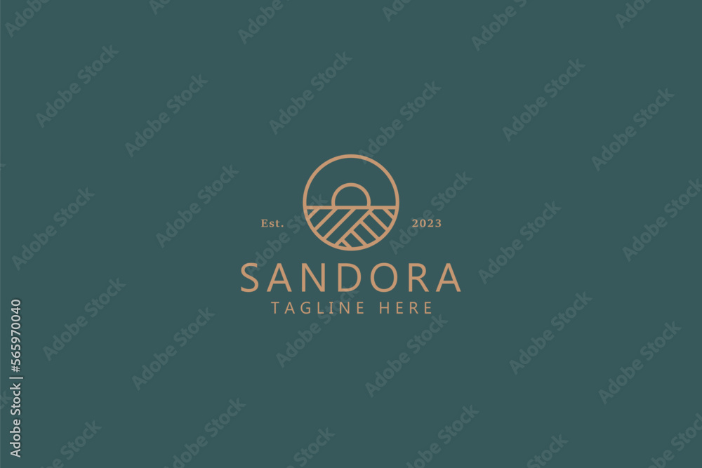 Sun Farm Field and Agriculture Concept Minimalist Quality Logo Design Template. Sun Farm Field and Agriculture Concept Minimalist Quality Logo Design Template.
