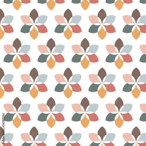 Seamless Pattern.Geometric floral aesthetic Style.