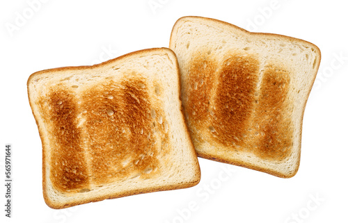 Two pieces of fresh roasted toasts cut out