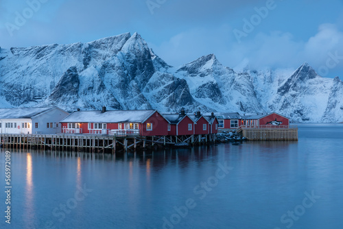 view of the lake and mountains