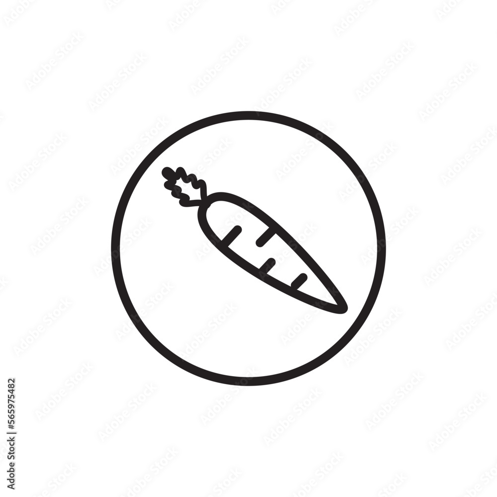 Carrot icon vector logo design template Carrot icon vector logo design template