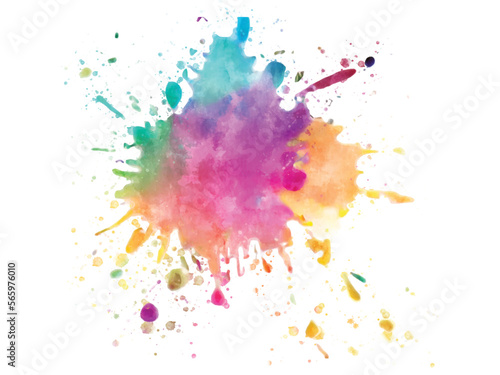 Vector of multicolored watercolor splash blot