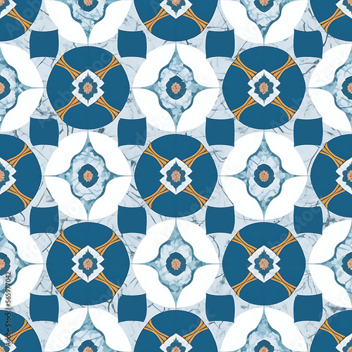 Seamless Mediterranean pattern. Generative AI