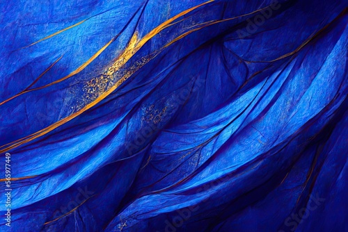 royal blue and gold abstract wallpaper, wavy background, abstract illustration 