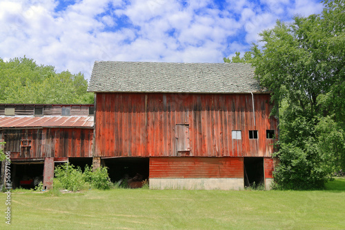 rural old red farm barn barnyard harvest countryside farming usa hayloft photo