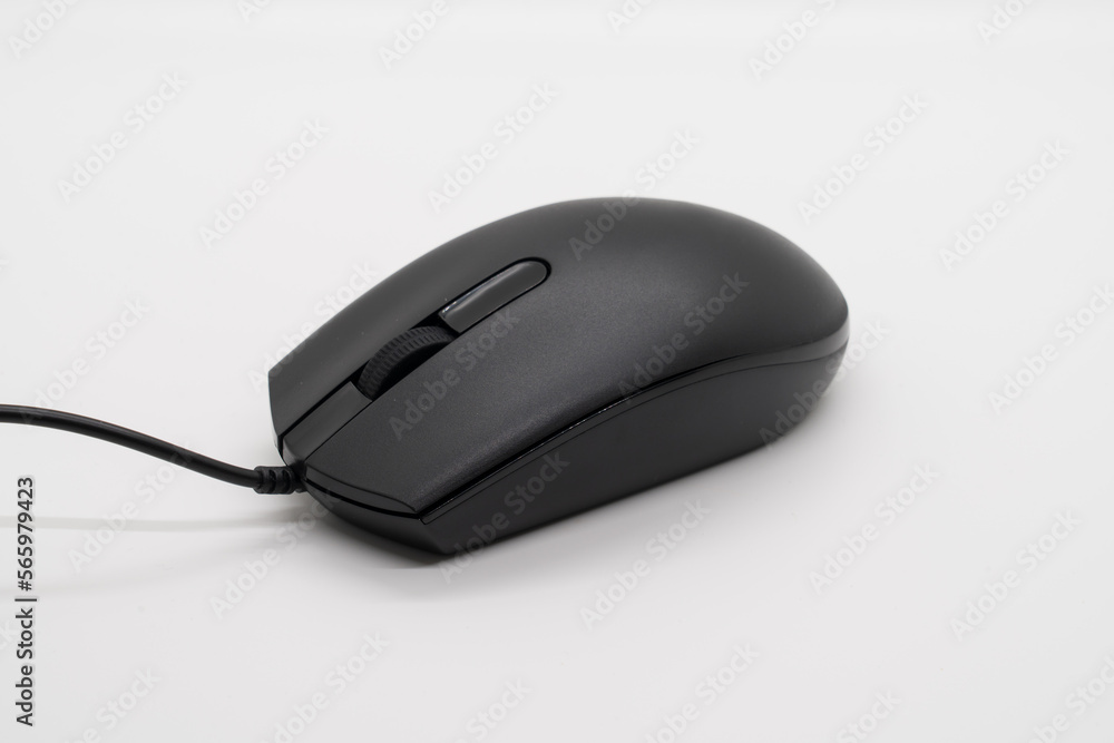 Black computer mouse isolated on a white background Black computer mouse isolated on a white background