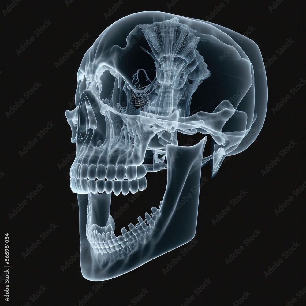 a x - ray of a human skull showing the lower jaw and lower jaw and the ...
