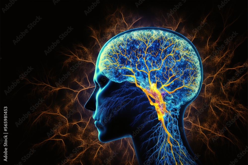 a human head is shown with a lot of electrical wires in the brain and a ...