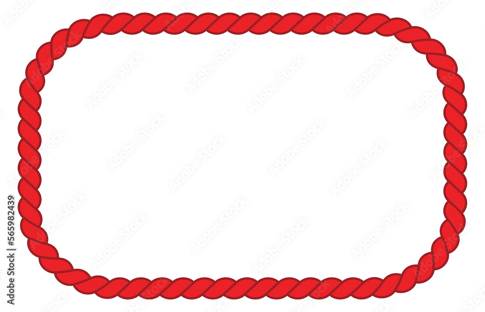 Rectangle Tied Knot Made of Red Ropes Rectangle Tied Knot Made of Red Ropes