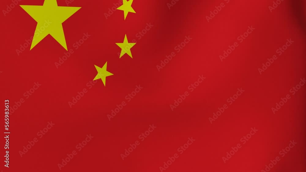 National Flag in the Wind - Looping Animation -China National Flag in the Wind - Looping Animation -China