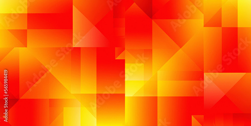 illustrazione generata con intelligenza artificiale di sfondo arancione e giallo astratto e geometrico, triangoli, quadrati, rettangoli, stile futuristico, gradiente colorato, linee e quadrati moderni photo