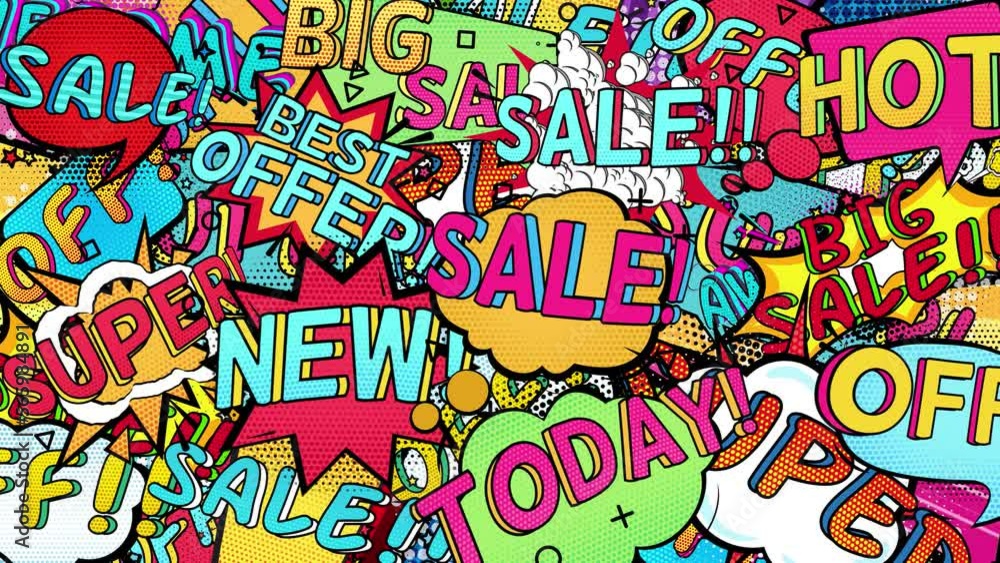 Sale poster in pop art style. Sale poster in pop art style.