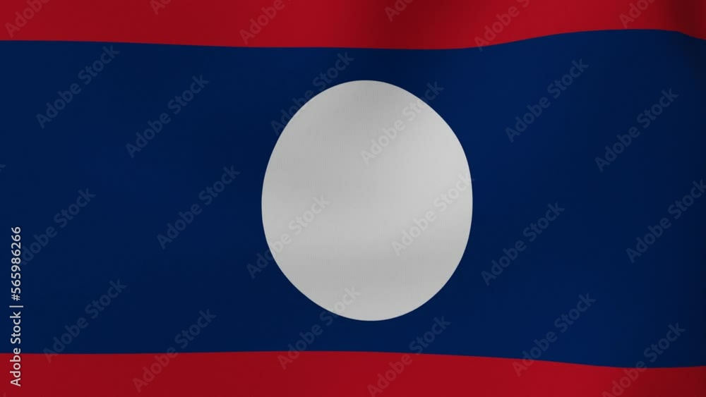 National Flag in the Wind - Looping Animation -Laos National Flag in the Wind - Looping Animation -Laos