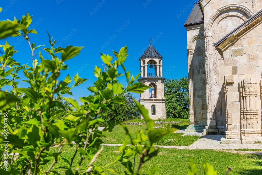 bell tower of a small ancient Georgian church, Georgia