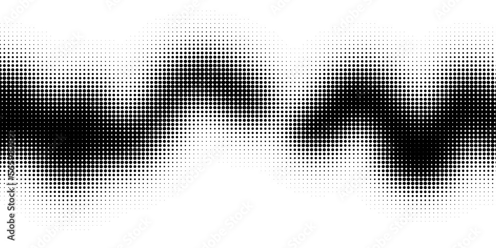 Monochrome printing raster. Dotted illustration. Abstract halftone background. Black and white texture of dots