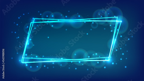 Neon frame with shining effects and sparkles