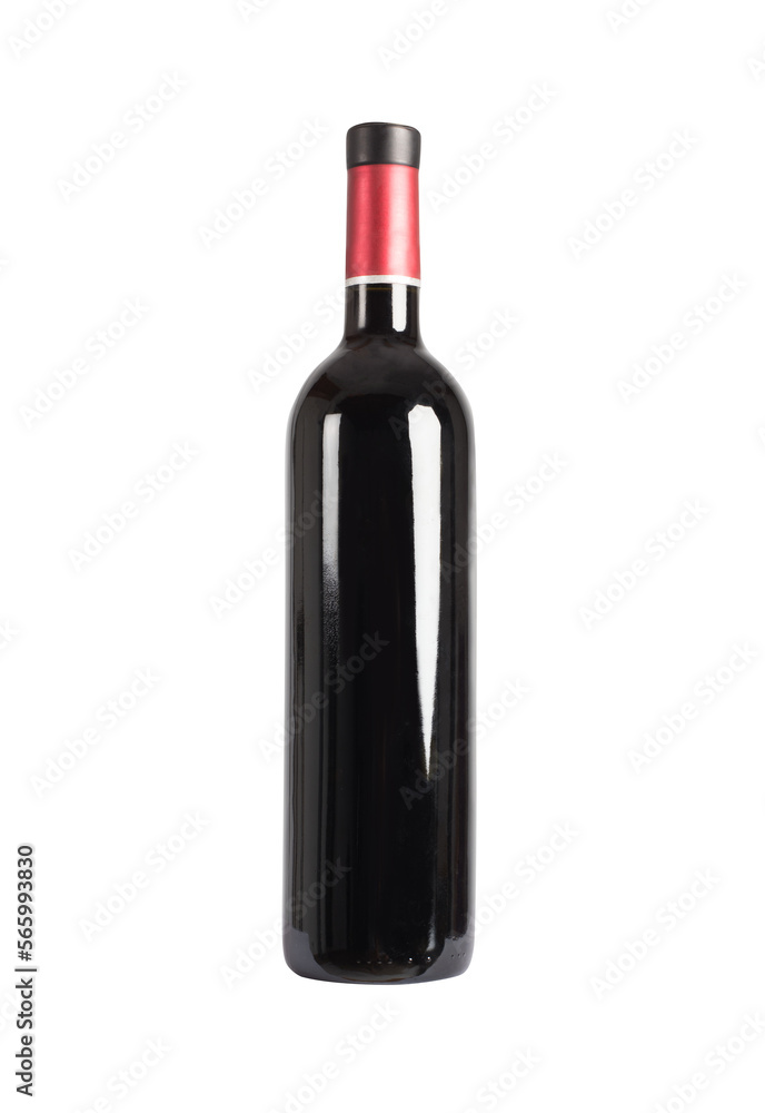 Image of glass red wine bottle without label Image of glass red wine bottle without label
