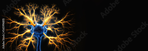 Neuron or synapse like strucuture showing electrical activity  Generative AI