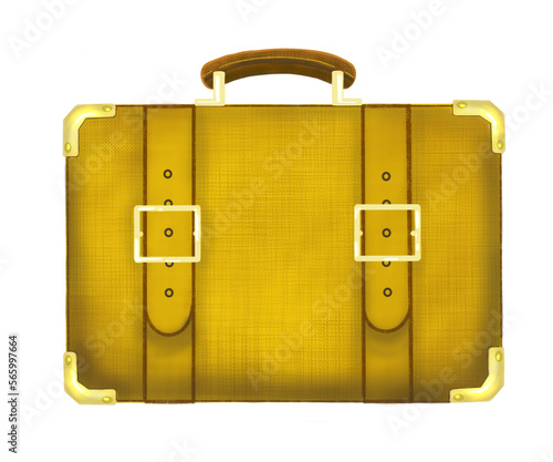 A retro or vintage suitcase for travel and vacation.