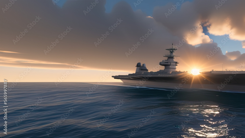 aircraft carrier in the ocean, naval battle, war, Generative AI aircraft carrier in the ocean, naval battle, war, Generative AI