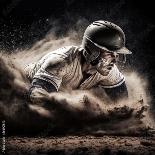 baseball player sliding - created with generative AI
