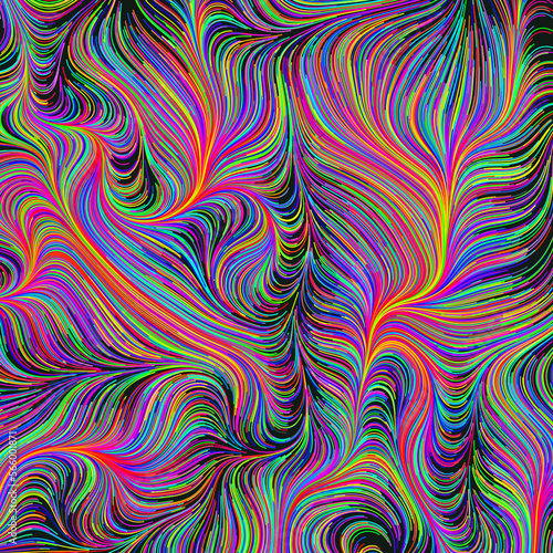 Abstract Dark Background with Flow Field of Lines