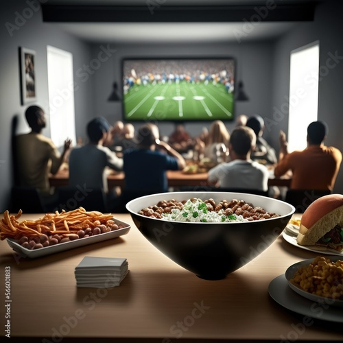 sports party with snacks - created with generative AI