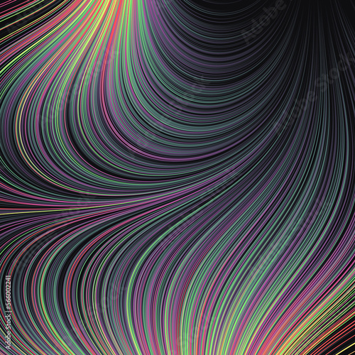 Abstract Dark Background with Flow Field of Lines