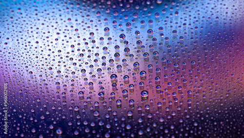Drops of water. Abstract gradient backdrop Droplet texture. Multicolored gradient. Textured image. Shallow depth of field. Selective focus