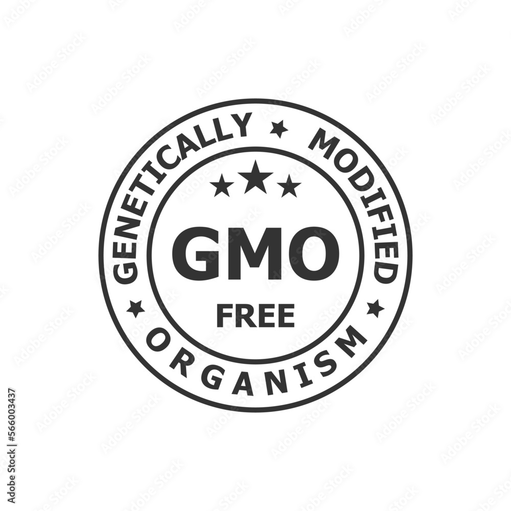 gmo free icon or genetically modified organisms, no gmo, non gmo icon vector