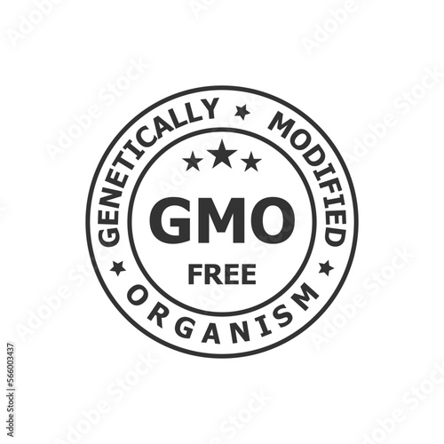 gmo free icon or genetically modified organisms, no gmo, non gmo icon vector