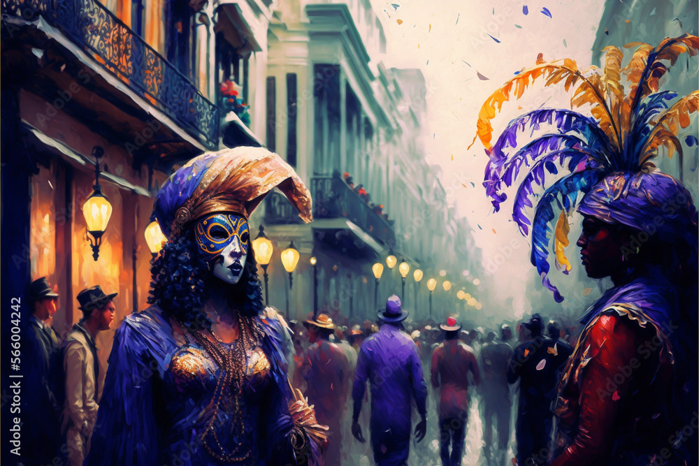 Obraz premium Mardi Gras Carnival Impressionism Style Backgrounds – Get Creative!