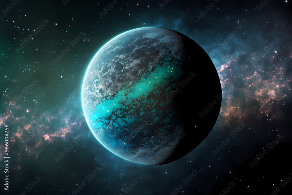 Habitable exoplanet with friendly atmosphere and water.
