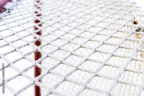 Photography hockey goal net