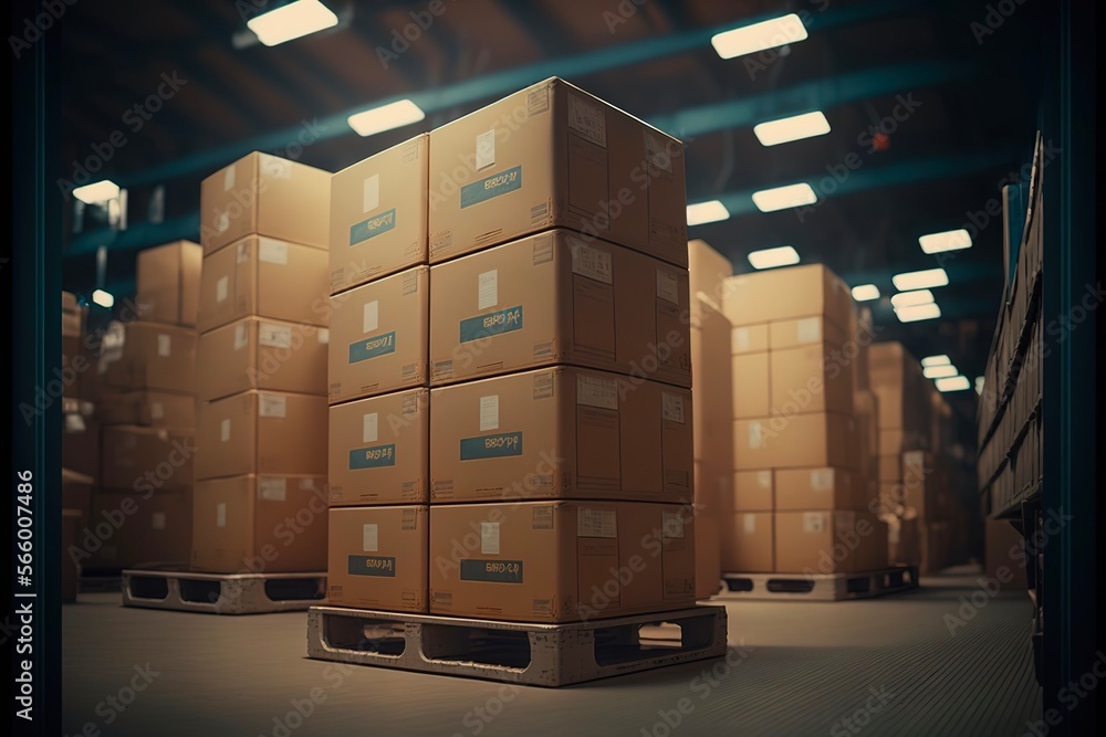 Entrepôt de stockage de colis et de cartons Stock Illustration Adobe Stock