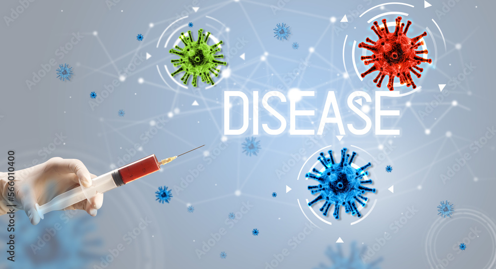 Syringe, medical injection in hand, coronavirus vaccine concept Syringe, medical injection in hand, coronavirus vaccine concept