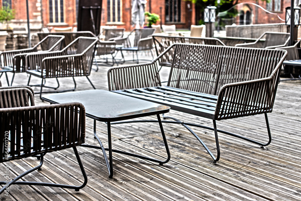 Cafe outdoor restaurant table and chair