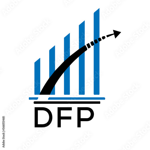 DFP letter logo. DFP blue image on white background. DFP vector logo design for entrepreneur and business. DFP best icon.

