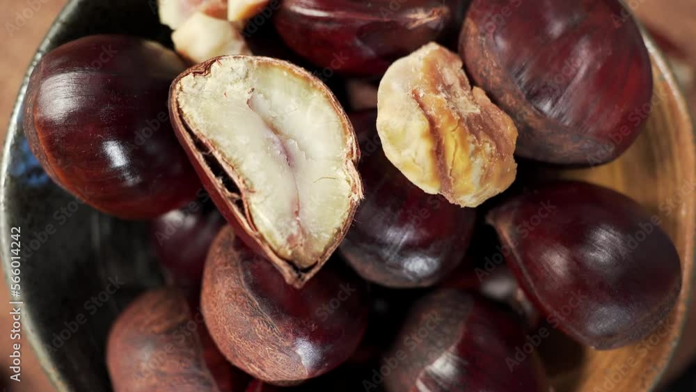 Fresh chestnuts on a monochrome background Fresh chestnuts on a monochrome background