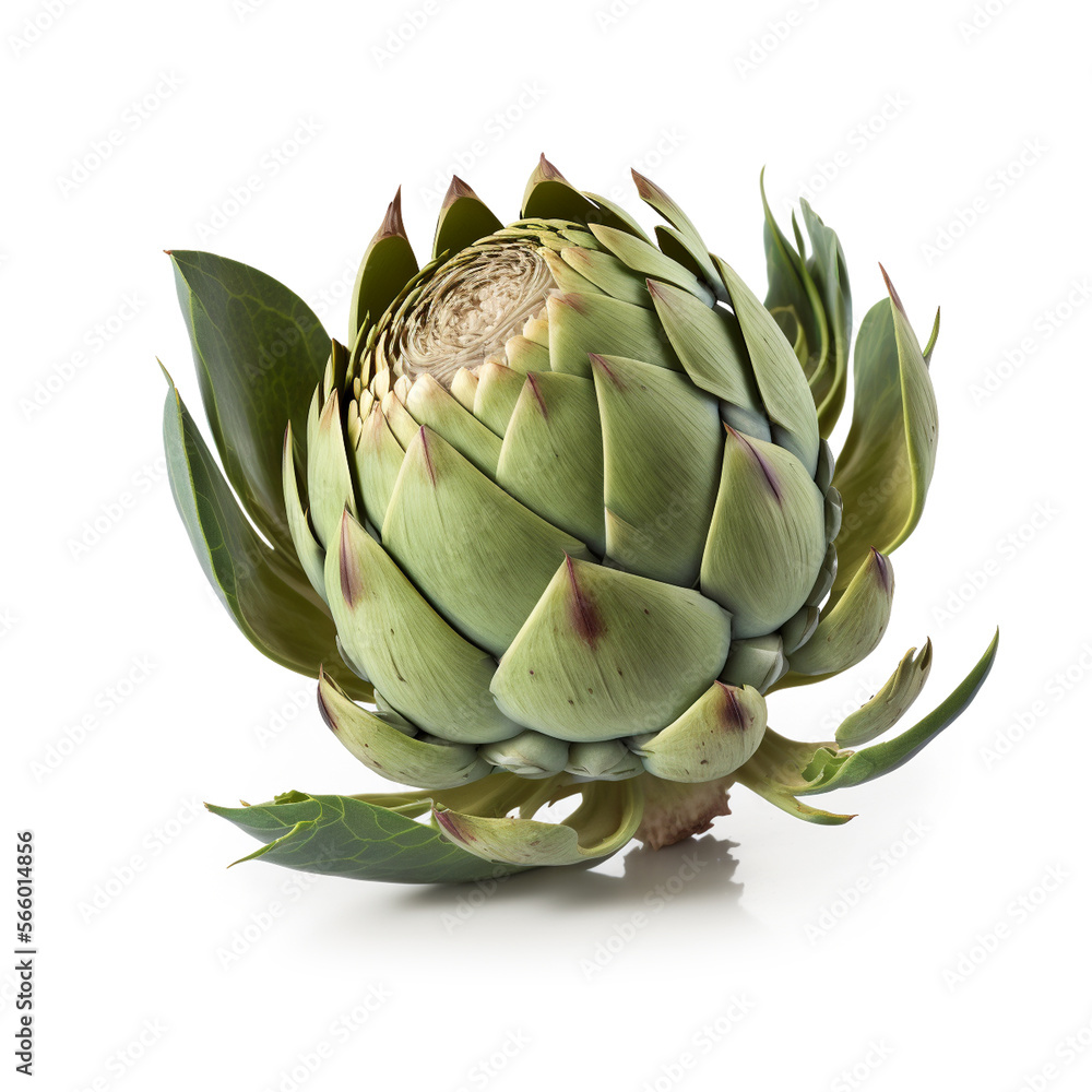 Obraz premium Fresh artichoke isolated on white background. Healthy vegan food.