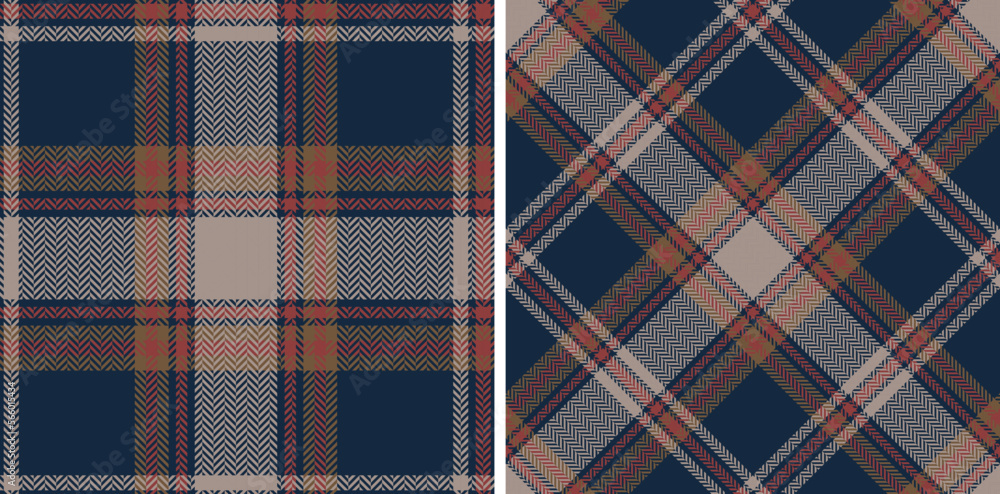 Check plaid seamless pattern set background.
