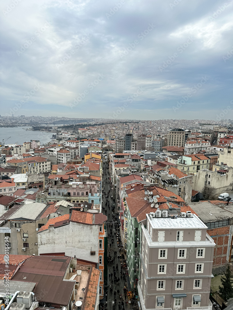 Old Istanbul and Bosphorus view from Galata Tower. Old town Istanbul view from Galata Tower. Istanbul panorama, Turkey