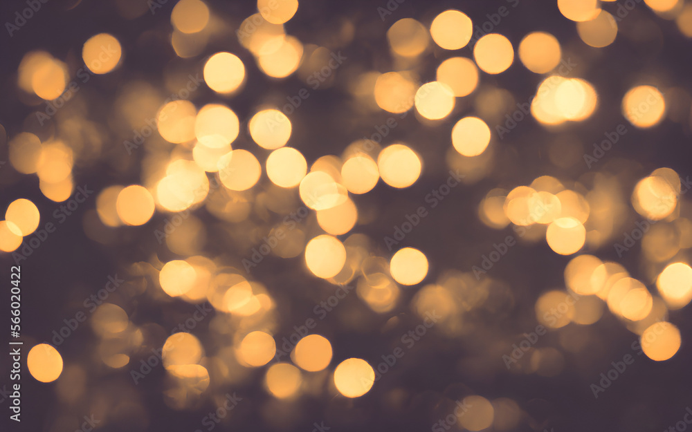 Defocused bokeh lights with yellow tone of light quality Generative AI
